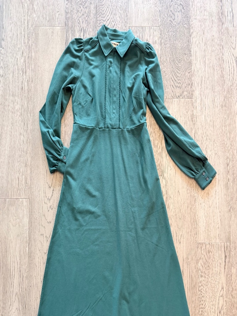 Boden Teal Green Long-Sleeve Dress, Size 8